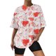 thumbnail image 1 of Gibobby Playera de Manga Corta Casual Suave Camisetas tamaño para mujer, camisetas holgadas algodón con cuello redondo, camisetas manga corta, blusa informal v(Rojo,M), 1 of 4
