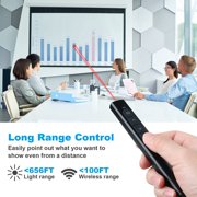 Double head Wireless Presenter Remote, Presentation Clicker with Hyperlink & Volume Remote Control PowerPoint Office Presentation Clicker for Keynote/PPT/Mac/PC/Laptop -1Pack