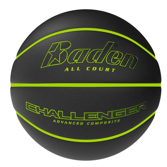 Baden Challenger Black/Green TPU Composite All-Court Basketball, Size 7 (29.5")