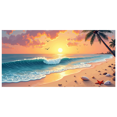 thumbnail image 3 of Sunset Beach Backdrop Banner Ocean Waves Photography Background Seaside Party Wedding Decoration Scenic Display Event Decor Summer Backdrop, 3 of 4