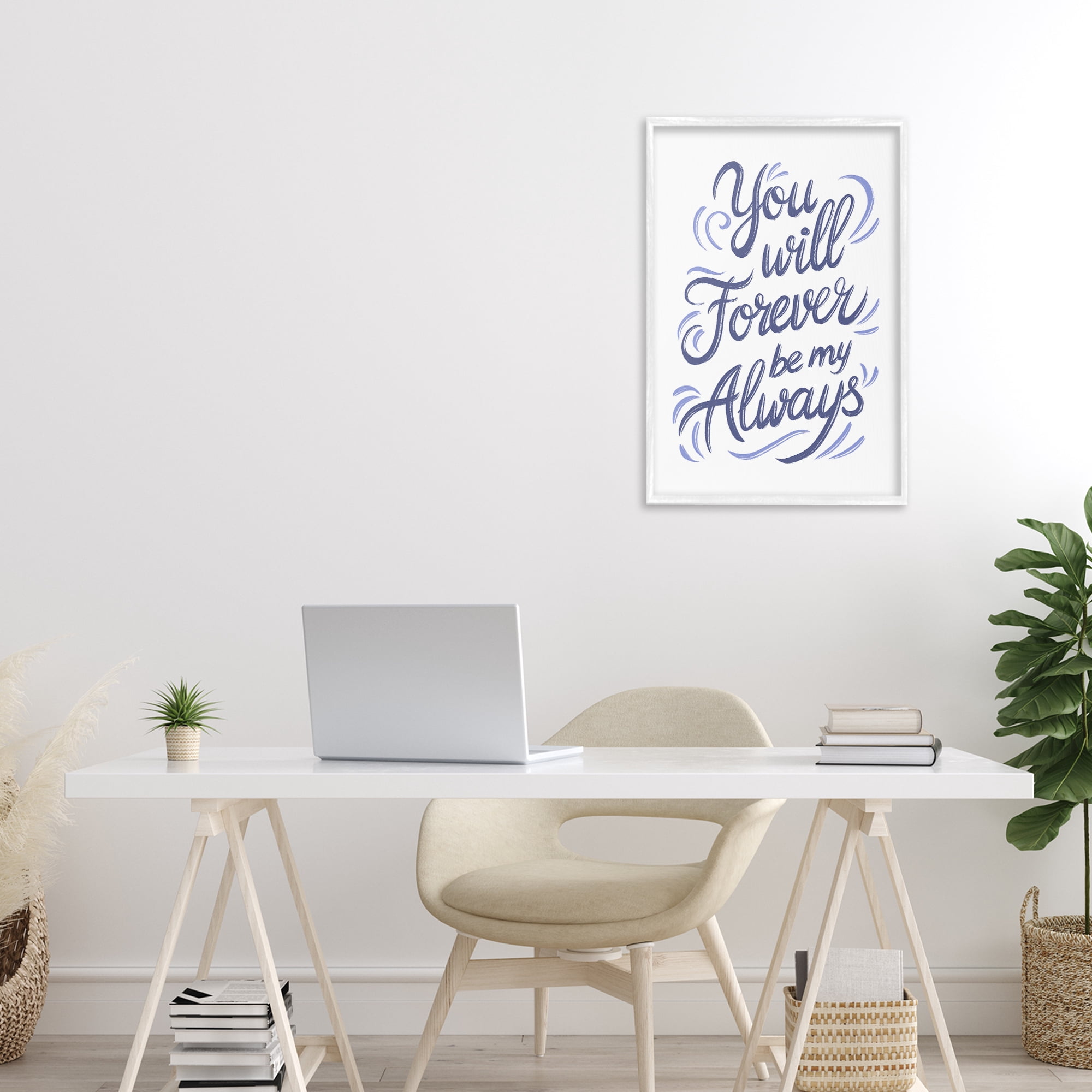 Stupell Industries Forever Be My Always White Framed Giclee Art, design by Martina Pavlova