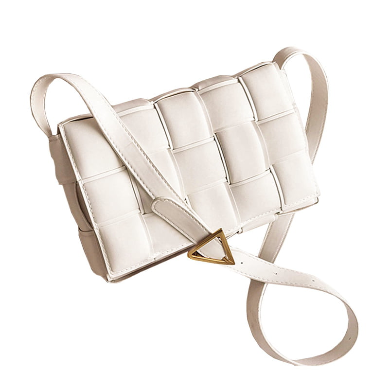 Weave Flap Bags Square Crossbody Bag PU Leather Women Handbag Shoulder Messenger 