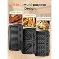 thumbnail image 2 of 3-in-1 Sandwich Maker with Removable Plates, 1200W  Press for Waffles & Grill, 5-Gear Temp Control, Non-Stick Coating, Red, 2 of 8