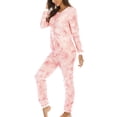 thumbnail image 4 of Defitshape Women's Onesies Pajamas Long Sleeve Animal Printed Button Down Adult One Piece Sleepwear Patterned5 Small, 4 of 5