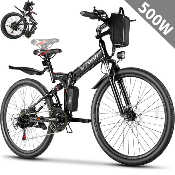 Mantel Evalueerbaar Carry Vivi Adult Electric Bicycles Foldable Ebike, 500W 26" Electric Commuter  Bicycle, 48V Battery, Full Suspension, Folding Electric Mountain Bike,  Adjustable 21 Speed E-Bikes for Adults with Fenders - Walmart.com