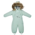 thumbnail image 4 of KAUOD Toddler Waterproof Snowsuits Outdoor Insulated One Piece Hooded Ski Suits Jumpsuits Kids Baby Multi Zipper Snow Suits, 4 of 9