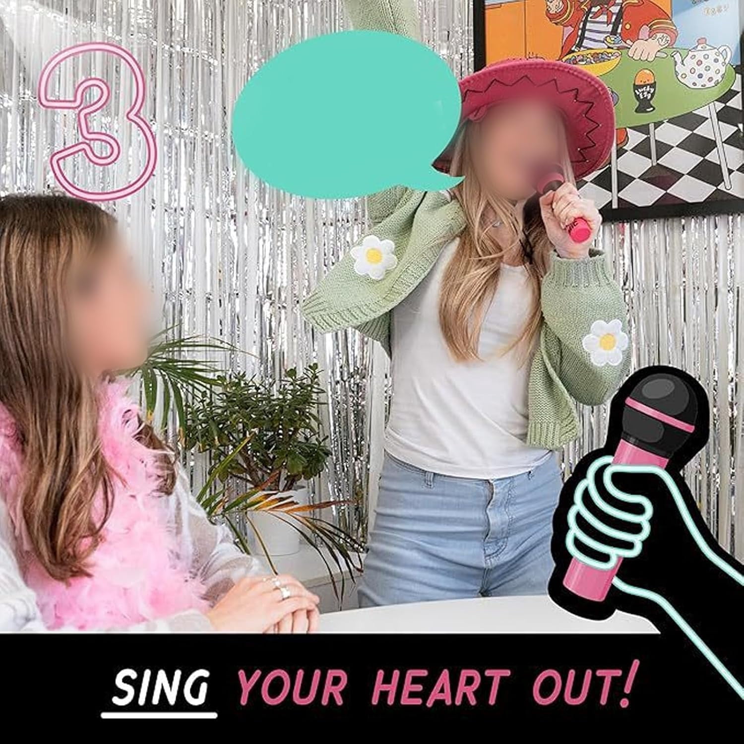 ZINBINK Grab That Mic Karaoke-Spiel – 125 Liedkar Produktbild-Vorschau 1
