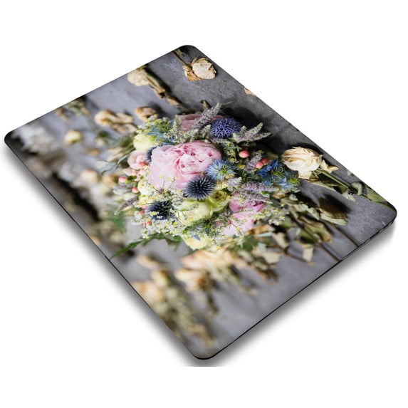 KSK KAISHEK Protective Case Hard Cover for MacBook Air 13.6 Inch( Retina Display Touch ID, 2022.0) + Black Keyboard Cover Model A2681 m2, Type C Flower 1788