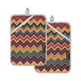 thumbnail image 7 of Yayeee Pot Holders Kitchen Heat Resistant with Pocket 7"x9.8" Cotton Oven Cooking Hot Pads, Brown Geometric, 7 of 7