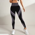 thumbnail image 6 of FENGGHAO Women's Casual High Waisted Breathable Tapered Yoga Pants With Color Blocking Tight Fitting Hip Lifting Striped Sports Yoga Leggings, 6 of 7