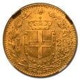 thumbnail image 3 of 1881-R Italy Gold 20 Lire Umberto I MS-62 NGC, 3 of 3