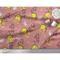 thumbnail image 2 of Soimoi Polyester Crepe Fabric Haunted House,Pumpkin & Ghost Halloween Print Fabric by Yard 42 Inch Wide, 2 of 3