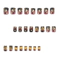 thumbnail image 4 of 24Pcs Halloween Press On Nails Medium Almond & Short Square, Spooky Fake Nails Full Cover Glue on Nails for Women Girls Christmas Party Gift, 4 of 6
