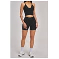 thumbnail image 2 of PISONIC 2 Piece Workout Sets for Women Cross Back V Neck Tank Top Matching High Waist Biker Shorts Gym Sets, 2 of 8