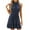 Navy, variant on LYXSSBYX Casual Dresses for Women Women's Neck Tie Pleated Sleeveless Solid Color Dress