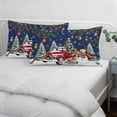 thumbnail image 3 of Blue Christmas Pillow Covers, Linen Long Throw Pillow Case, Xmas Snowman Truck Snowflake Tree Balls Holiday Pillow Protector Decorative Cushion Cover for Living Room/Bedroom 20" x 26", 3 of 8
