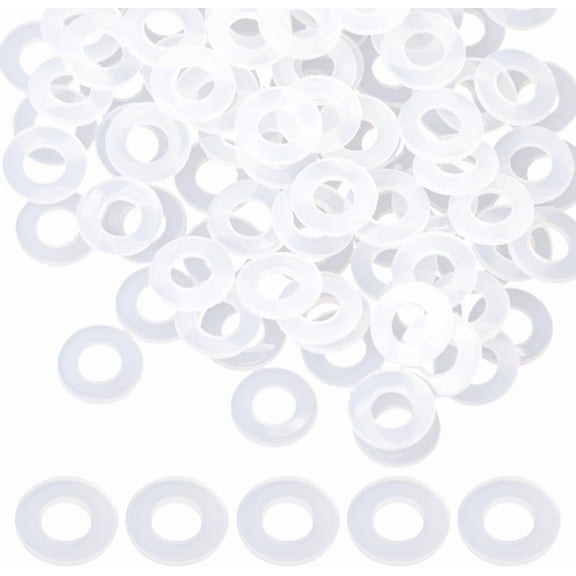 100Pcs Clear Flat Washers Nylon Washer 8mm OD 3.5mm ID 1mm Thickness Sealing Gasket Replacement Washer Spacers Round Washer Gasket Connections Pads for DIY handcrafting