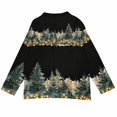 thumbnail image 4 of Plus Size Women's Christmas Santa & Tree Embroidered Cardigan Long Sleeve Round Neck Button Down Knit Sweater For Holiday Season, 4 of 6