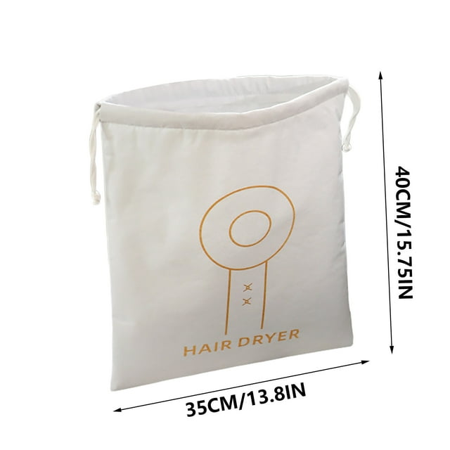 Leather Hair Dryer Drawstring Bag, Dustproof Storage & Travel Pouch for Most Blow Dryers, Compact Organizer with Two Sizes Available