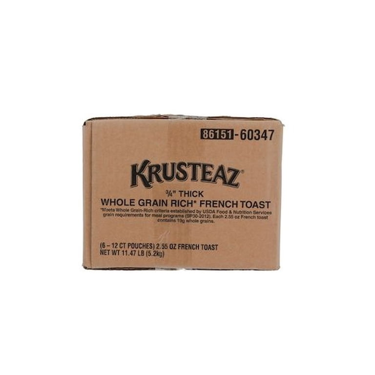 Krusteaz Whole Grain Thick Cut French Toast, 2.55 Ounce, Ready-to