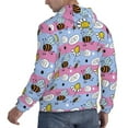 thumbnail image 6 of Naloa Bees And Daisies Striped Men's Casual Hooded Collar Drawstring Hoodies Pullover Sweatshirts Casual Long Sleeve Shirts-Large, 6 of 7