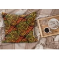 thumbnail image 2 of Paisley Fluffy Throw Pillow Cushion Cover, Abstract Motif with Blooms with Contour Lines Picture, Rectangle Accent Pillow Case, 26" x 16", Reseda Green Orange, by Ambesonne, 2 of 5