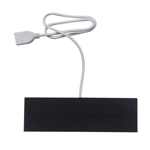 Cargador de panel solar de 1 W con interfaz USB, alta eficiencia de conversión, impermeable, minicargador solar portátil para teléfonos y ventiladores.