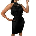 thumbnail image 2 of Gspmoly Robe d'Été, Robe Mode Femme Aguichant Unie à Paillettes avec Franges Sans Manches à Col Rond, Robes Habillées pour Femmes Offres Prime, 2 of 8