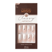 KISS Classy Premium Fake Nails, Stunning!, 30 Count