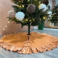 thumbnail image 3 of Visland Velvet Christmas Tree Skirt 48 Inch Ruffled Holiday Tree Skirt Rustic Xmas Tree Decoration Soft Festive Tree Apron for Cozy Celebrations, 3 of 8