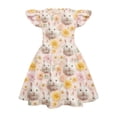 thumbnail image 4 of CCRFTGI Easter Dresses for Girls Size 7 Cute Bunny Rabbit Flutter Sleeve Trendy A-Line Dress Holiday Summer Clothes for Kids Orange 7-8 Years, 4 of 4