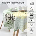 thumbnail image 6 of Round Tablecloth 60 Inch,Stain Resistance Polyester Table Cloth,Table Cover for Kitchen Dining Table, Buffet Parties and \u200bCamping-Dahlia Pinnata Yellow Grey, 6 of 6