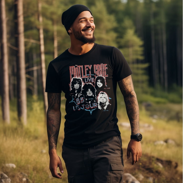 Motley Crue Men's 85 Live Tour Logo T-Shirt Small | Officially