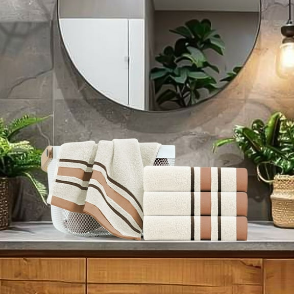 EazyTech Premium Cotton Hand Towels Set of 4,Super Soft & Highly Absorbent,14"x30" Multipurpose Face Body Hand Towel for Spa Bathroom Beach Gym Travel(White)