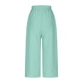 thumbnail image 5 of JTSRKL Girls Summer Capri Pants Loose High Waisted Wide Leg Lounge Pants Cute Drawstring Casual Palazzo Trousers with Pockets Green 4-5 Years, 5 of 9