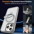 thumbnail image 2 of Compatible with iPhone 15 Pro Max Case with Invisible  O-Ring Stand -Grade Translucent Case for iPhone 15 ProMax 6.7" [Compatible with MagSafe][Great Grip Feeling],Titanium Grey, 2 of 18