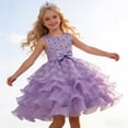 thumbnail image 7 of Xdegoge Princess Dress for Girls Sleeveless Sequin Bodice Layered Ruffle Tulle Skirt Wedding Pageant Gown Bowknot Detail Special Occasion Elegant Appare Size 12 Years, 7 of 7