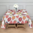 thumbnail image 3 of Colorful Strawberry Plants Fruit Leaf Square Tablecloth,Waterproof Square Table Cover,Wipeable Spillproof Washable Table Cover for Home Kitchen Party Decor 42"X42"(107x107cm), 3 of 6