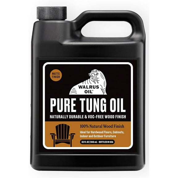 WALRUS OIL Pure Tung Oil Wood Finish, 32oz