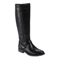 thumbnail image 2 of Baretraps Womens Abram Laser Cut Mixed Media Riding Boots Black 9 Medium (B,M), 2 of 4