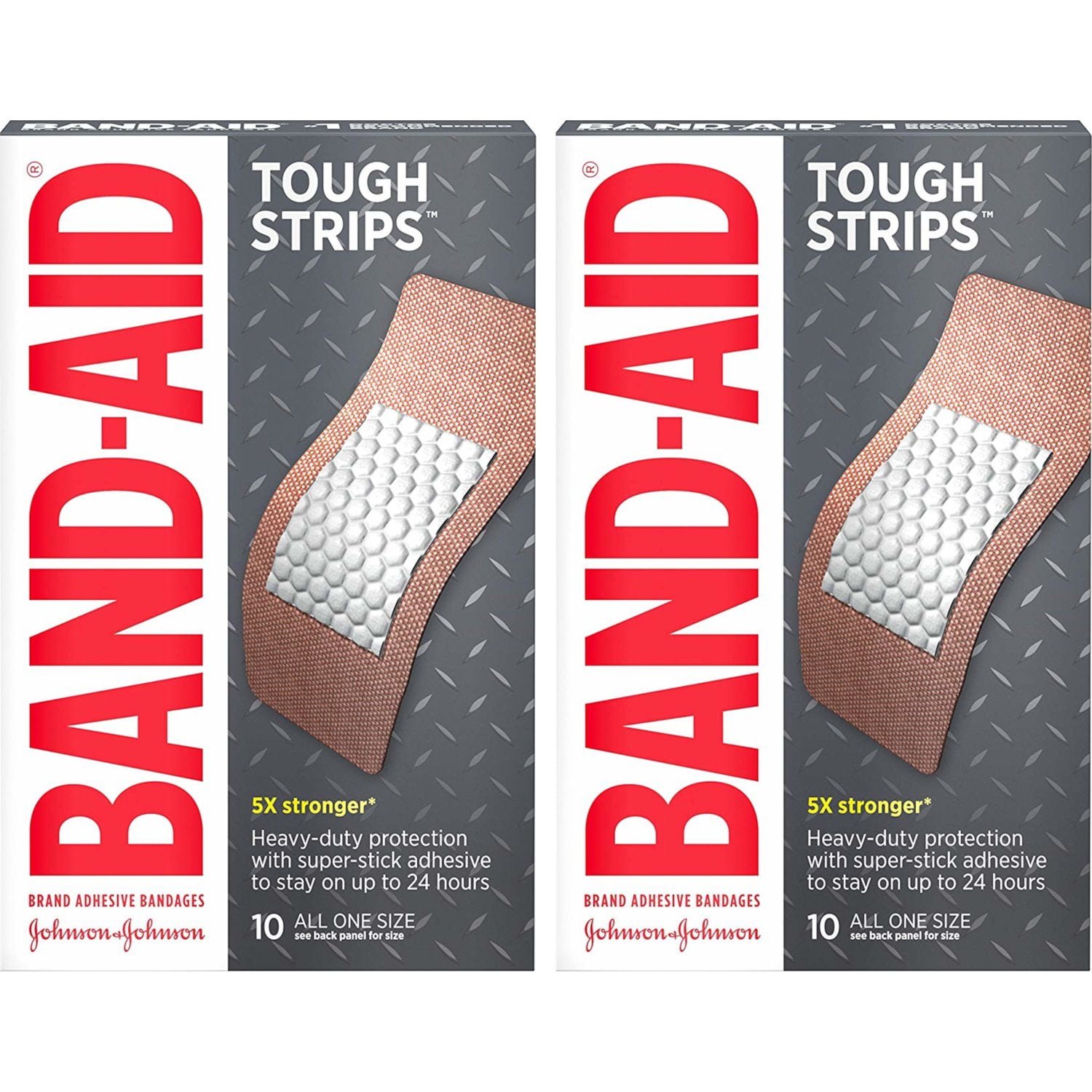 Band-Aid Tough Strips Waterproof Adhesive Bandages, Extra Large, 10 Ct, 6-Pack