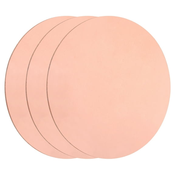 Uxcell 3 PackCopper Round Plate, 0.03"(0.8mm) Thick 2"(50mm) Dia T2 Pure Copper Sheet