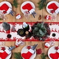 thumbnail image 5 of Manteles de Navidad, caminos de mesa de Navidad, mantel de cama de mesa de Navidad, camino de mesa largo de algodón de 35x180 cm con pompones para vacaciones, fiestas, banquetes, Acción de Gracias (b JAMW Sencillez, 5 of 5