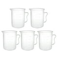 thumbnail image 1 of Unique Bargains 5pcs Laboratory Clear 300mL PP Plastic Graduated Measuring Cup Handled Beaker, 1 of 1