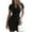 Black, variant on Ichuanyi Women Fashion Summer Sexy Solid Color Zipper V-Neck Short Sleeve Mini Dress