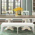 thumbnail image 2 of Riverside Furniture Myra 64" Upholstered Wood Dining Bench in Paper White, 2 of 6