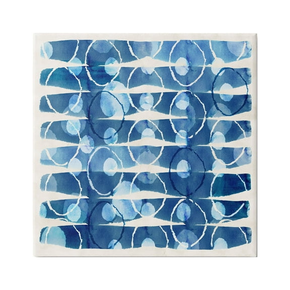 Stupell Industries Blue Patterned Watercolor Abstract Painting Gallery Wrapped Canvas Art Print Wall Art, 17 x 17