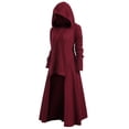 thumbnail image 1 of Vintage Long Coat Cloak Gothic Hoodie Jacket Plus Size High Low Sweater Solid Color Long Blouse Tops Long Hooded Sweater Tops Outwear Cosplay Costume XL, 1 of 5