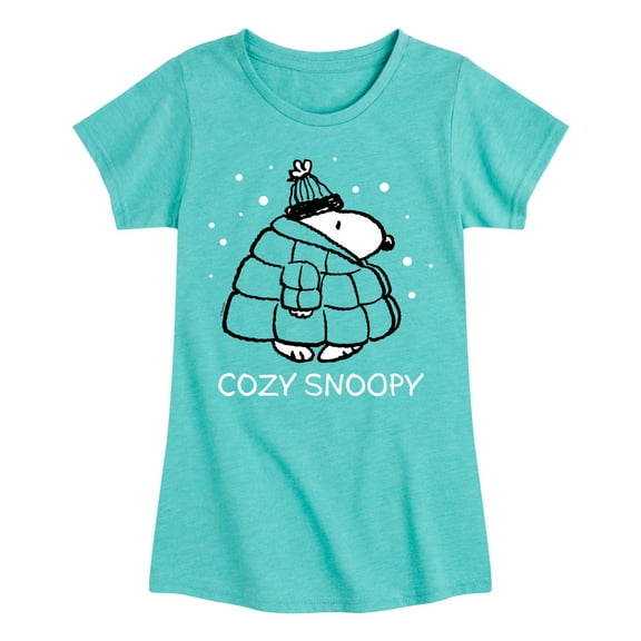 Peanuts - Cozy Snoopy - Toddler & Youth Girls Short Sleeve Graphic T-Shirt