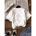 thumbnail image 2 of Girls' Flower Print T-Shirt - Soft & Comfy Casual Summer Tee, Round Neck, White with Floral Design, Perfect for Vacation or Casual Attire, Leisure Clothing, Relaxed Fit Shirt, Moderate Elasticity, 2 of 6